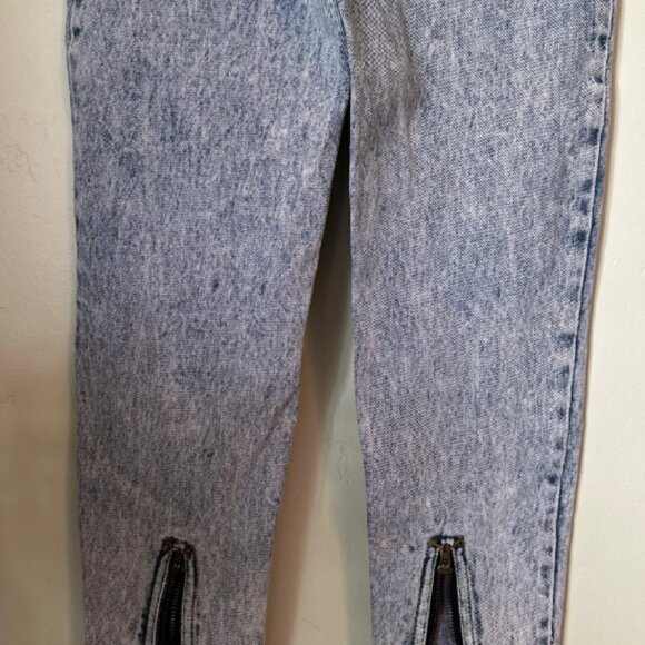 80's Jordace Acid Wash Zip Ankle Denim Jeans Size 28 x 26 - Picture 6 of 8
